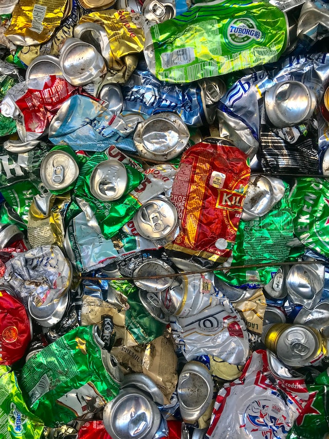 crushed recycling cans