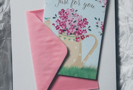 greeting card with flowers painted