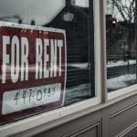 rent sign on the window